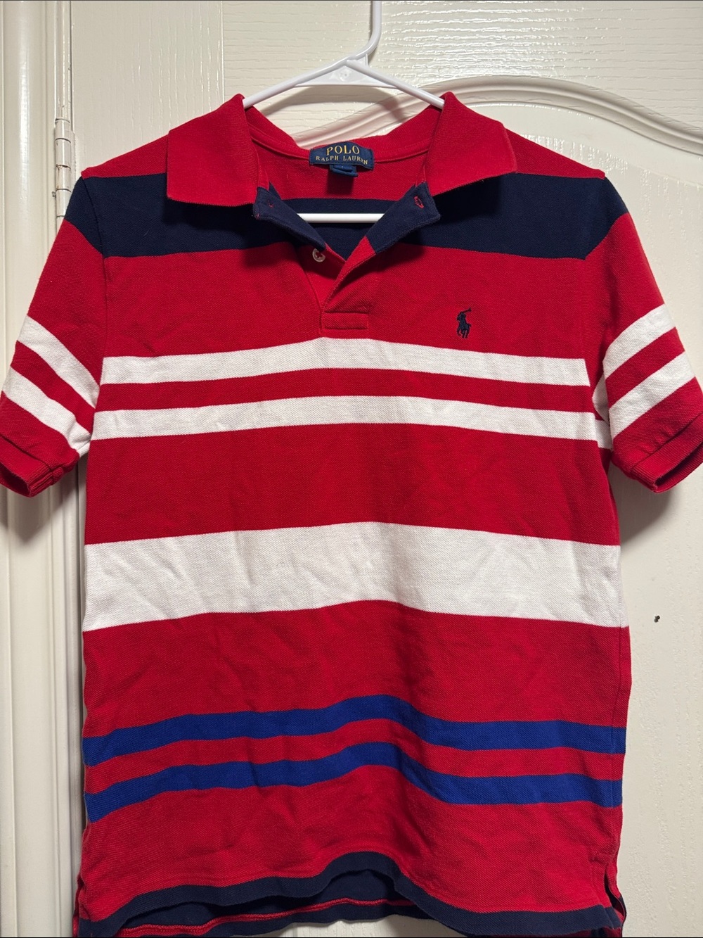 Polo by Ralph Lauren Red White and Blue Striped Polo Shirt